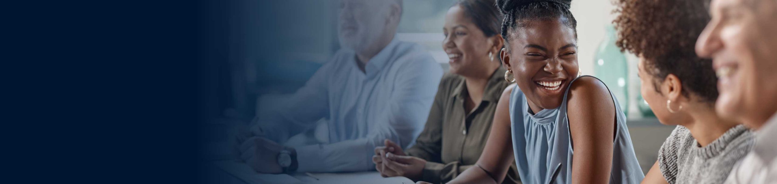 laughing with friends