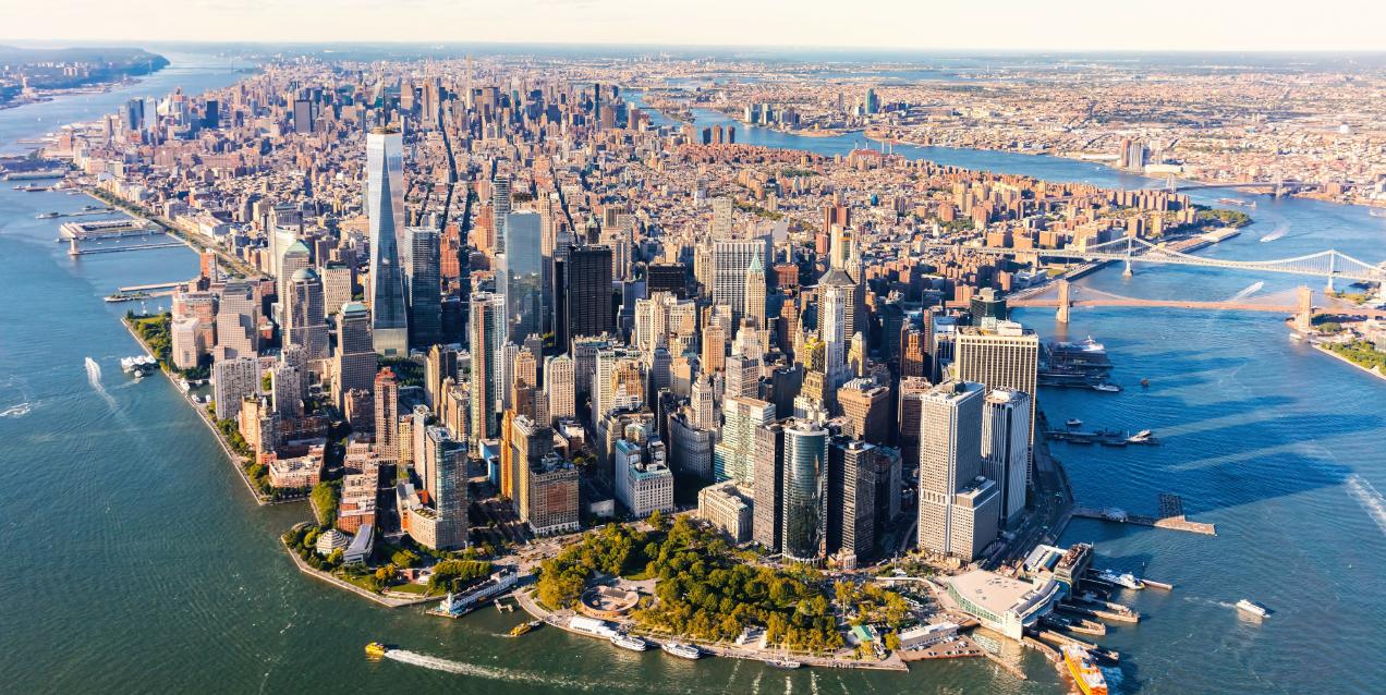 Aerial view of Manhattan, New York City