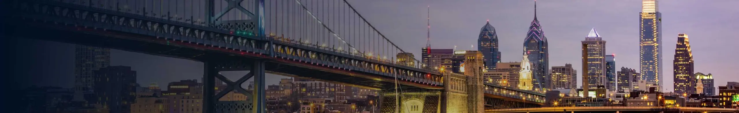 Pennsylvania city skyline at dusk