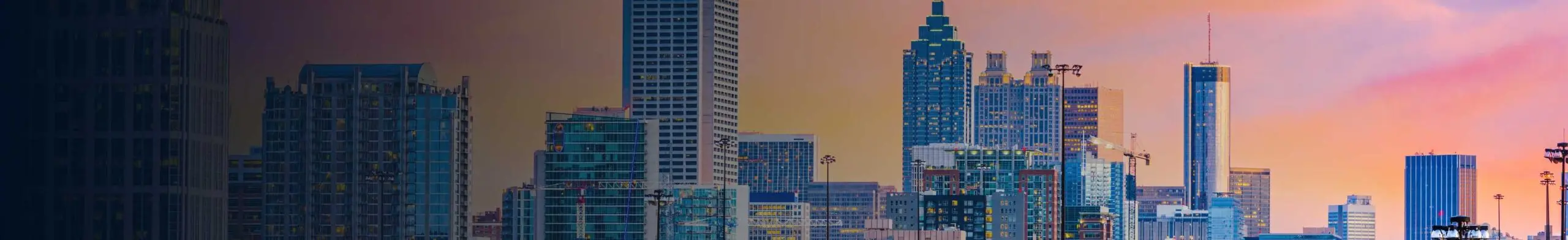The skyline of Atlanta, Georgia at twilight
