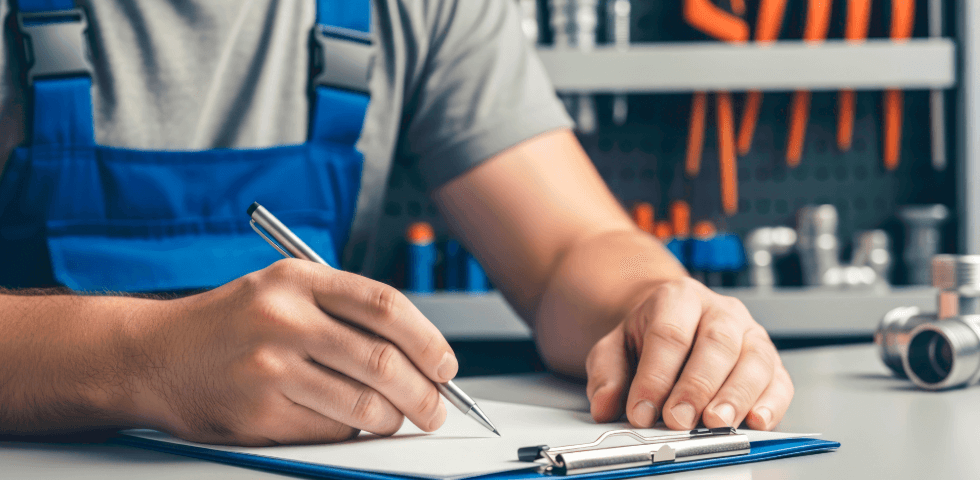 Man filling out SSDI form